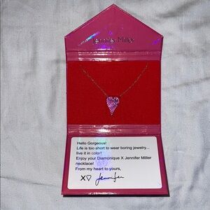 Jennifer Miller Pink Heart Pendant Necklace